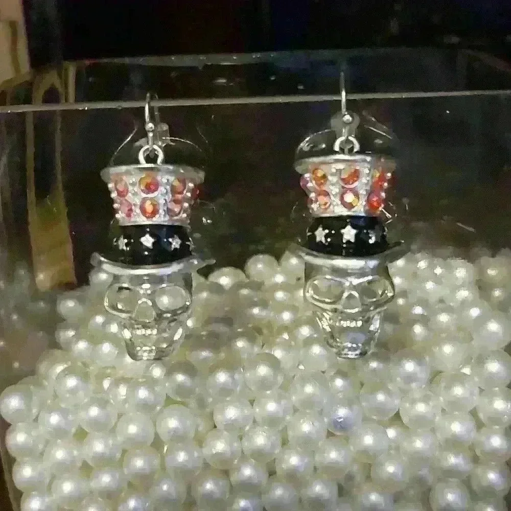 Funky skull earrings.